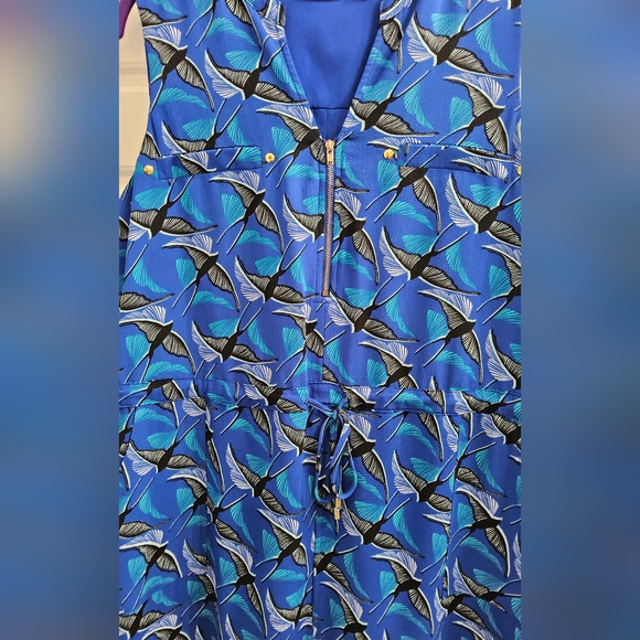 Apt. 9 Women's Blue Floral One Piece Dress - Picture 3 of 4